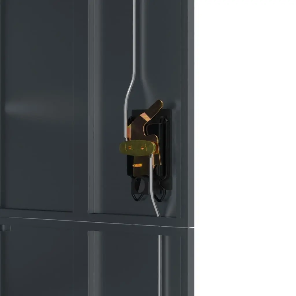 Steel File Cabinet 90x40x180cm Lockable Anthracite with Adjustable Shelves for Secure Organization