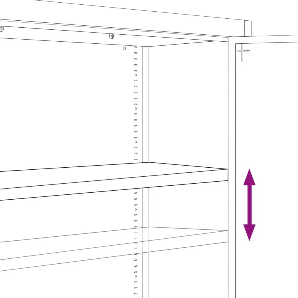 Steel File Cabinet 90x40x180cm Lockable Anthracite with Adjustable Shelves for Secure Organization