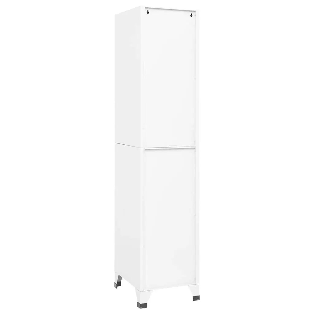 Steel Locker Cabinet White Lockable Doors Office School