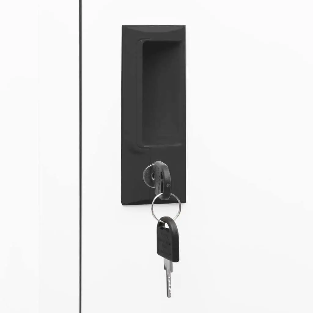 Steel Locker Cabinet White Lockable Doors Office School