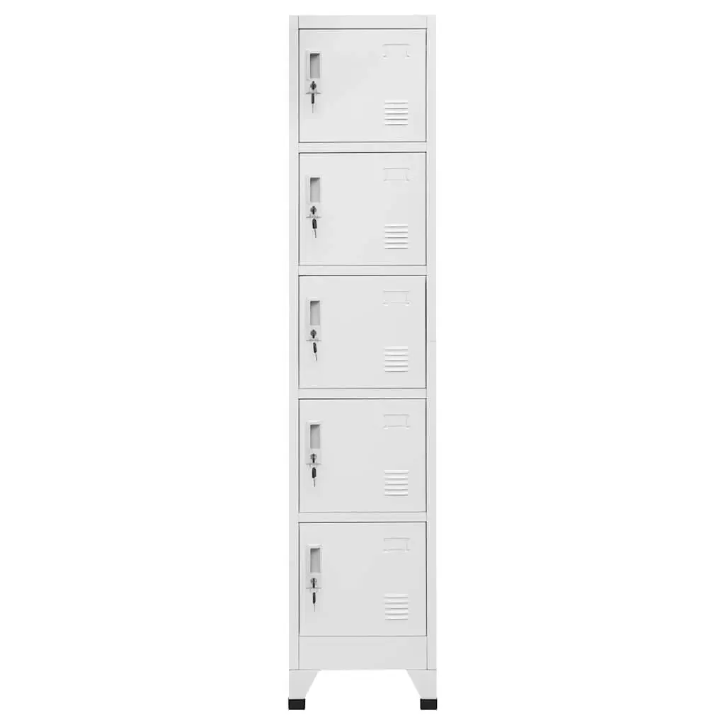 Steel Locker Cabinet Grey 38W x 40D x 180H cm Lockable Doors