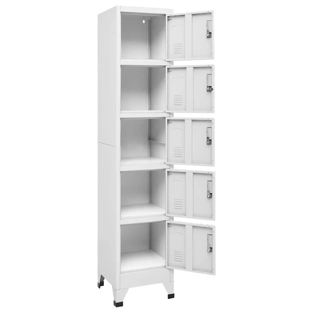 Steel Locker Cabinet Grey 38W x 40D x 180H cm Lockable Doors