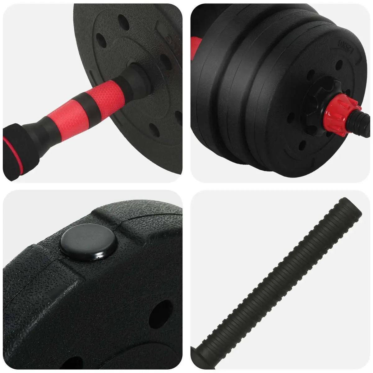 Adjustable Dumbbell Set 30kg Home Gym Free Weights Training Strength Building