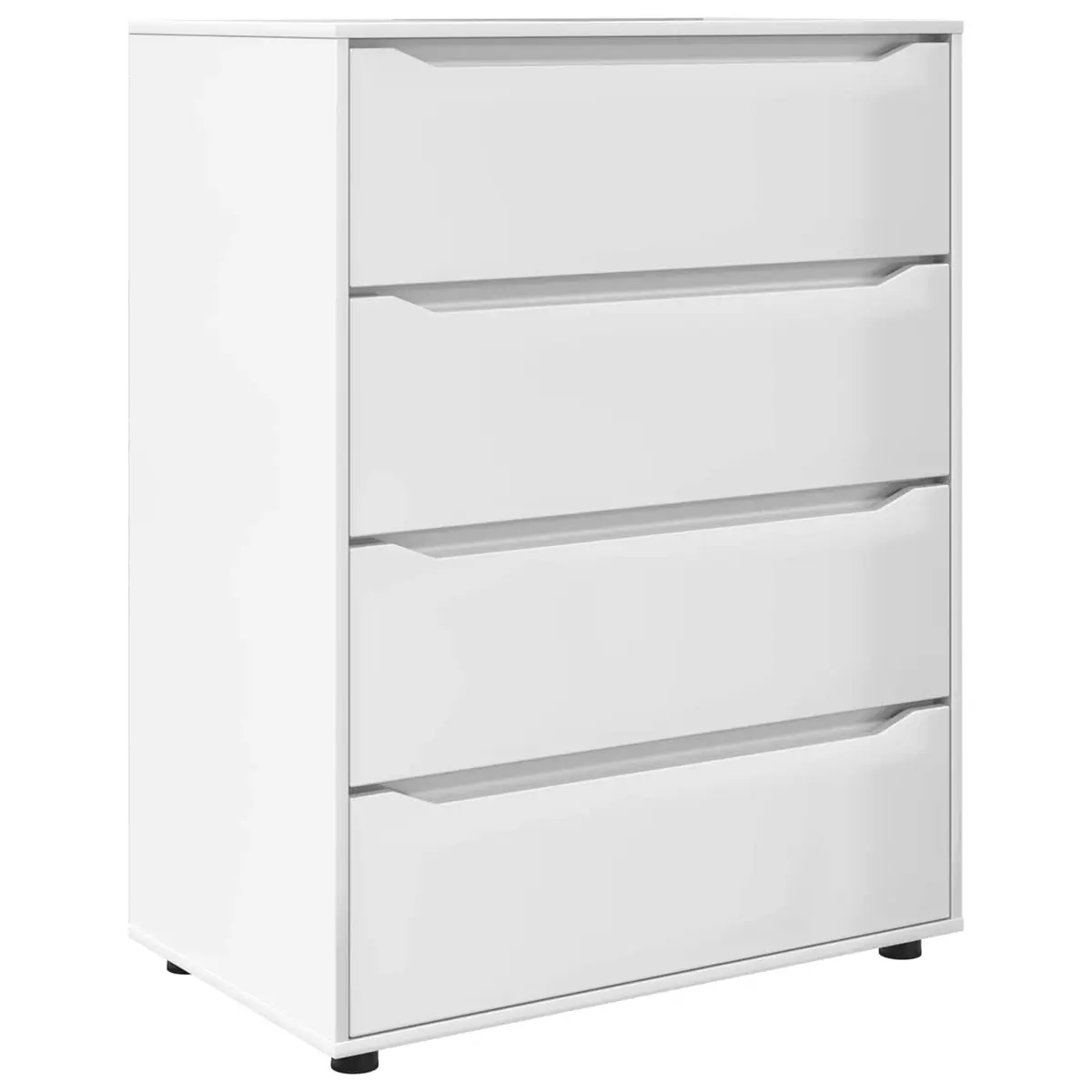 Storage Cabinet High Gloss White Engineered Wood Multiple Drawers Adjustable Height