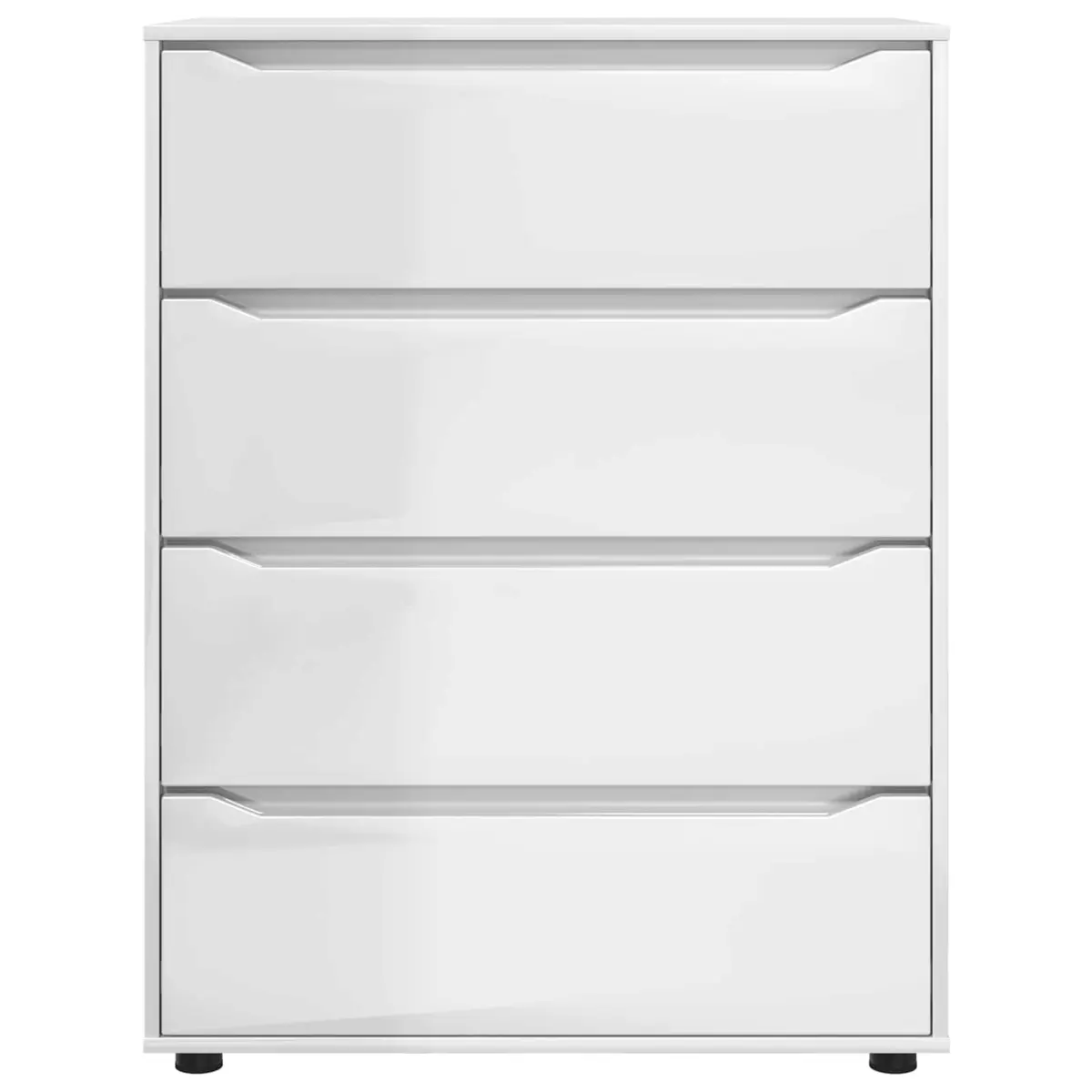 Storage Cabinet High Gloss White Engineered Wood Multiple Drawers Adjustable Height