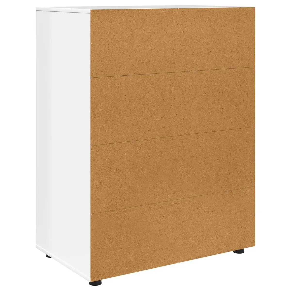 Storage Cabinet High Gloss White Engineered Wood Multiple Drawers Adjustable Height
