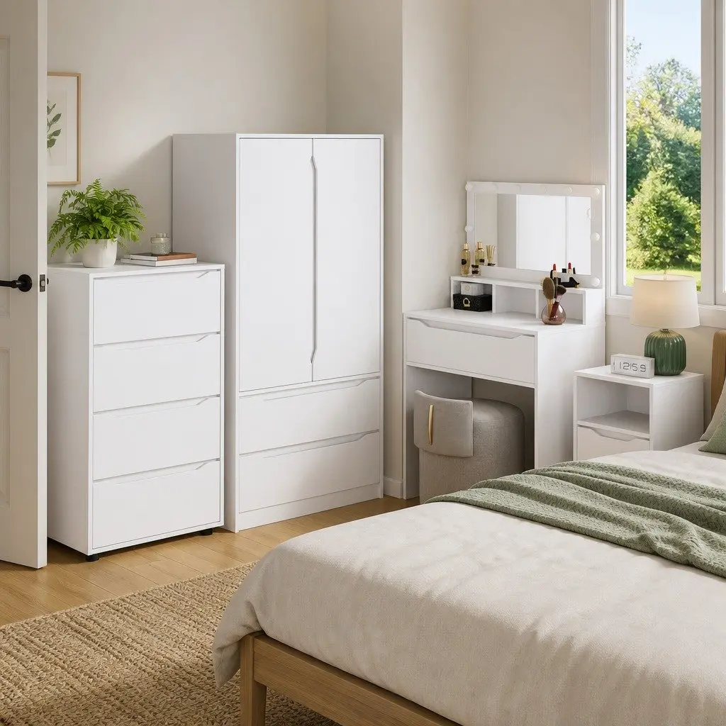 Storage Cabinet White 60 x 48 x 105 cm Engineered Wood Bedroom Living Room