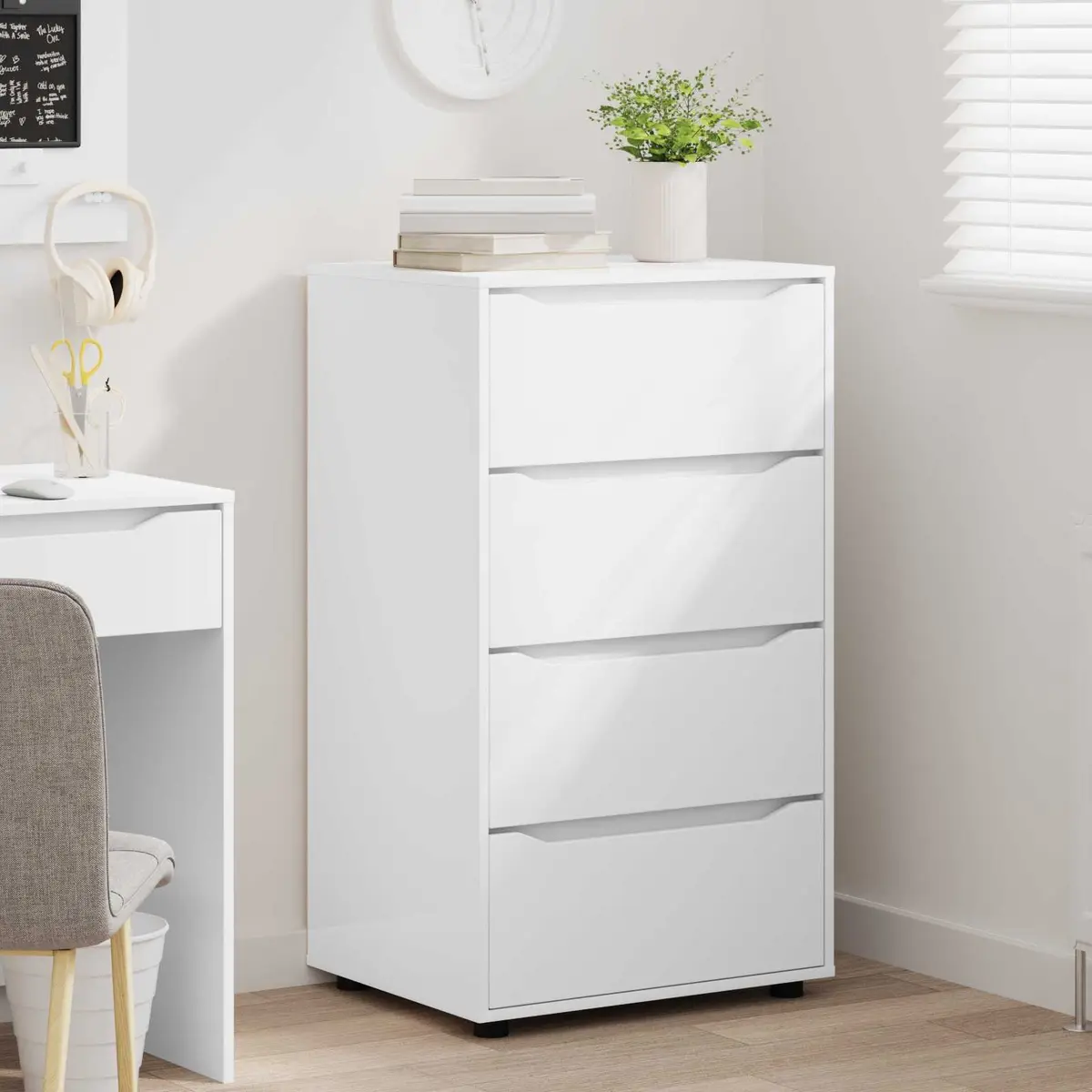 Storage Cabinet White 60 x 48 x 105 cm Engineered Wood Multiple Drawers