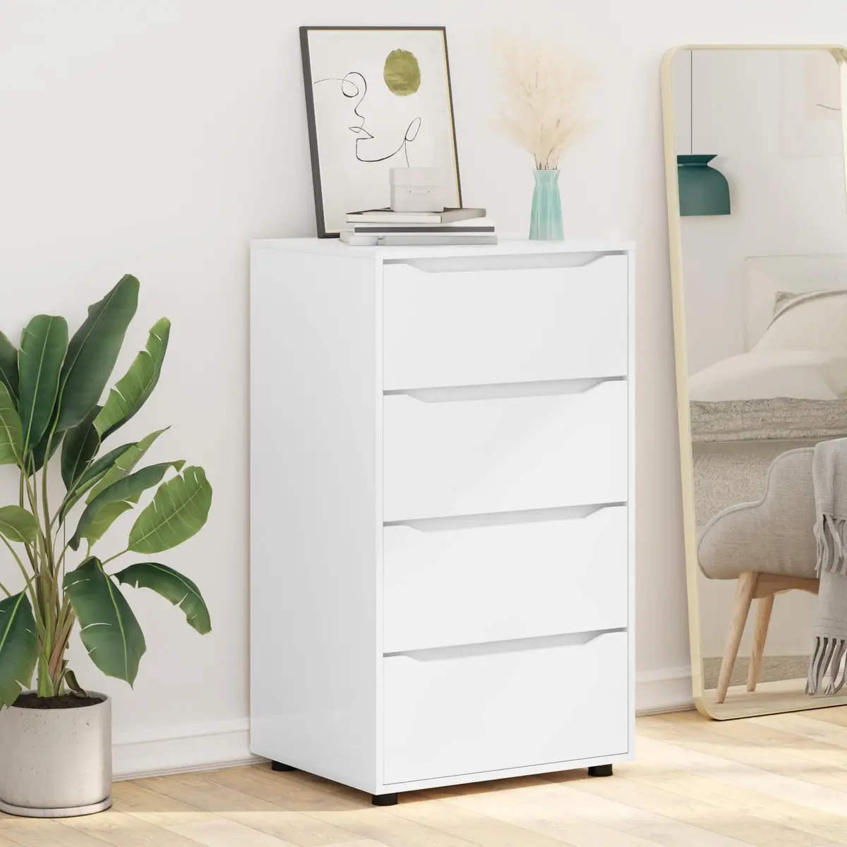 Storage Cabinet White 60 x 48 x 105 cm Engineered Wood Multiple Drawers
