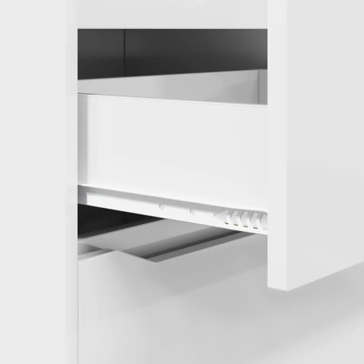 Storage Cabinet Organizer Multiple Drawers High Gloss White Engineered Wood 60x48x105cm