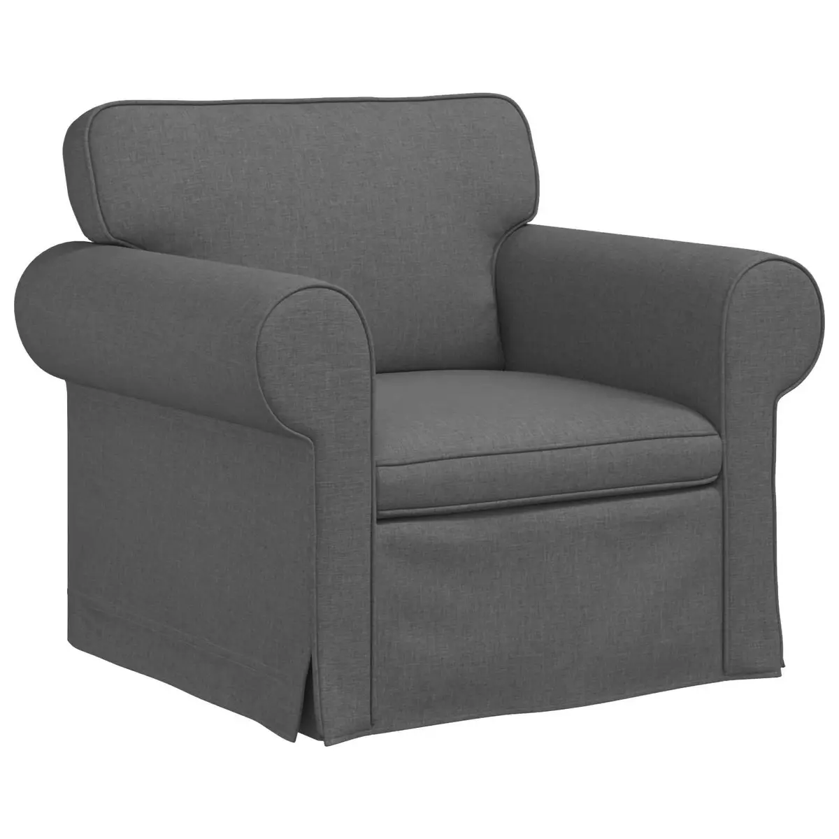 Sofa Set 2 Piece Modern Grey Fabric Living Room Furniture Contemporary Design