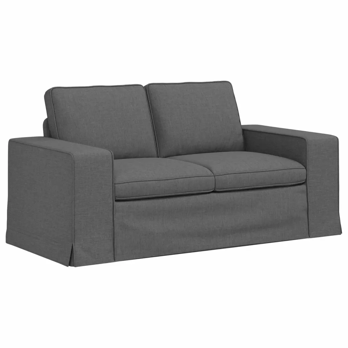 Sofa Set Grey 2 Piece Modular Sectional Fabric Couch