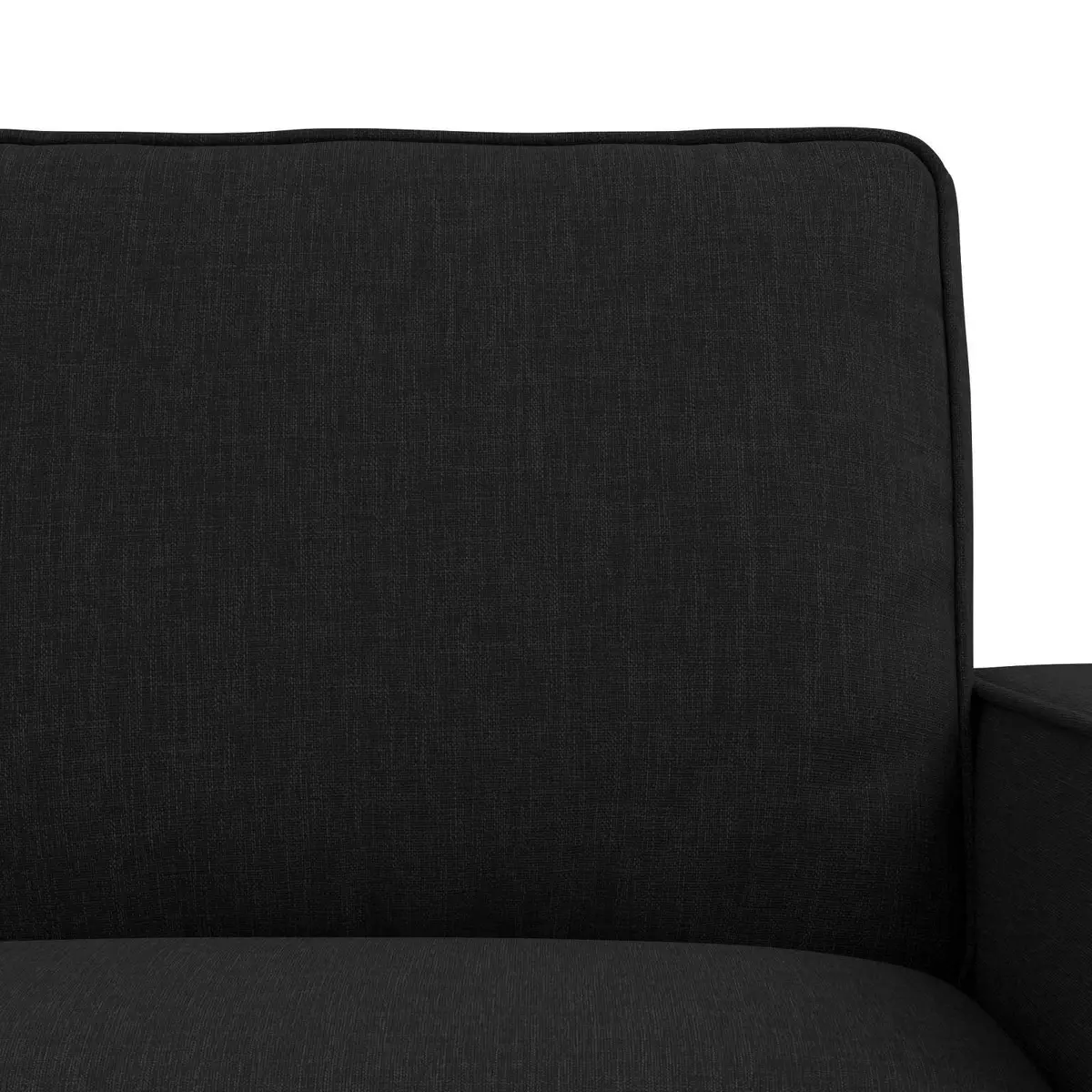 2-Piece Modular Sofa Set Black Fabric Sectional Couch Ergonomic Support
