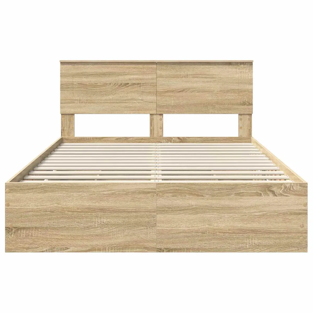 Bed Frame Brown 150x200cm Engineered Wood Modern Minimalist with Storage Drawer
