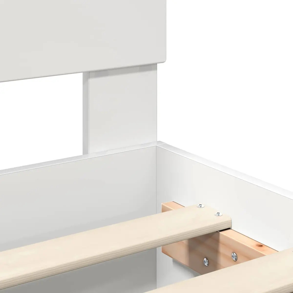 White Bed Frame with USB and LED Lights 90 x 190 cm