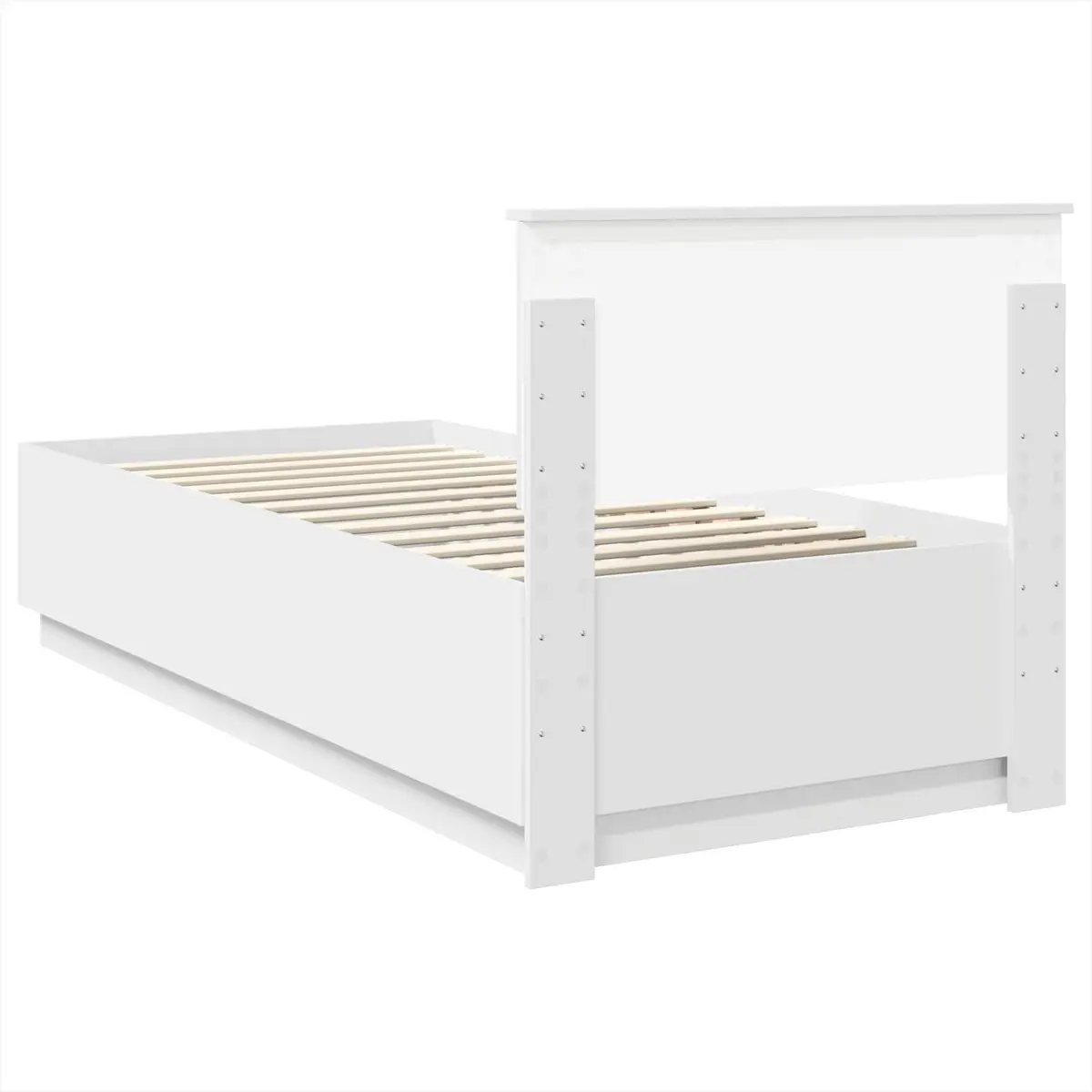 White Bed Frame with USB and LED Lights 90 x 190 cm