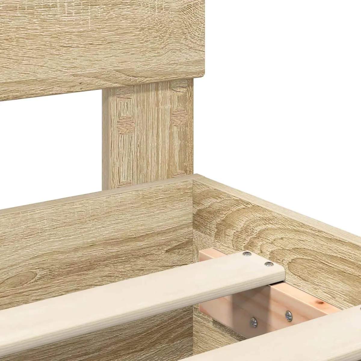 Bed Frame Brown 90 x 190 cm Engineered Wood LED USB Charging
