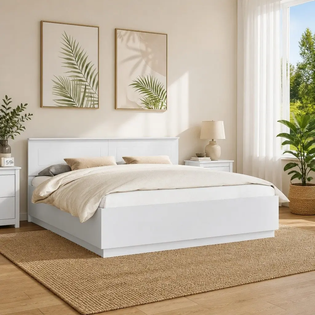 Bed Frame with Adjustable Headboard 180 x 200 cm