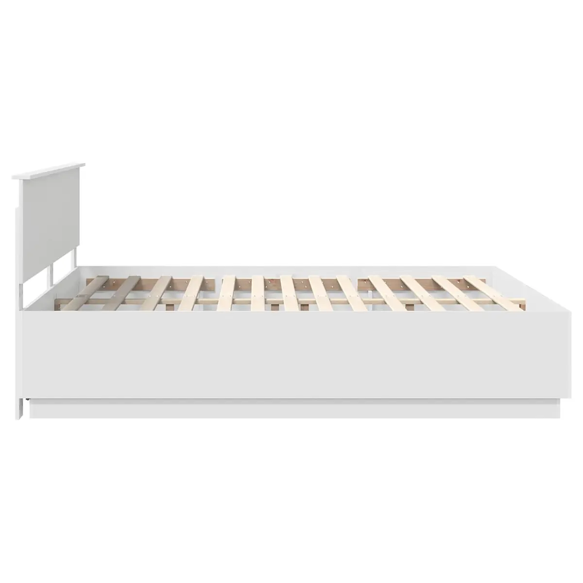 Bed Frame with Wall-Mounted Headboard White 180 x 200 cm Modern Bedroom