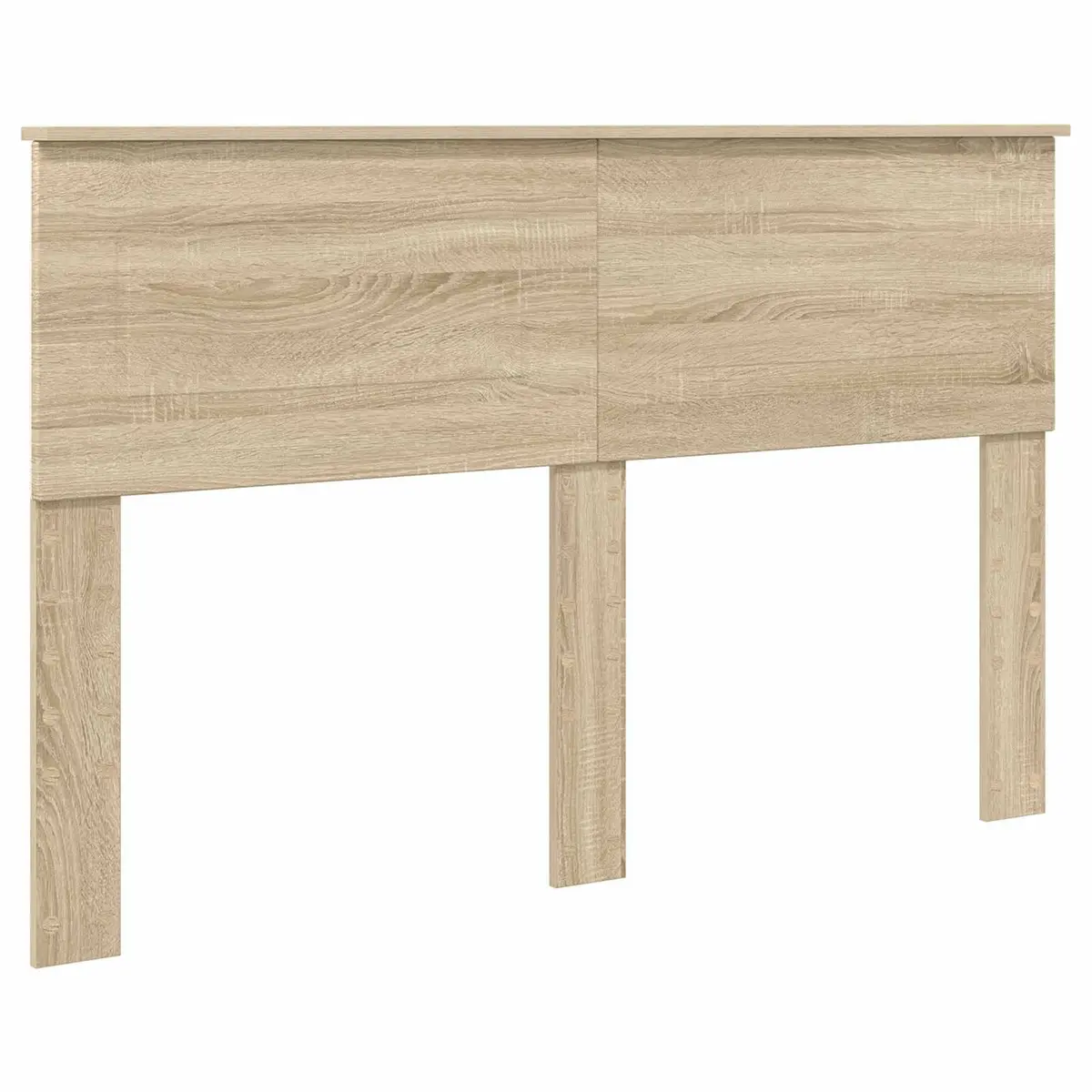 Bed Frame Brown 150 x 200 cm Modern Wall-Mounted Headboard Engineered Wood