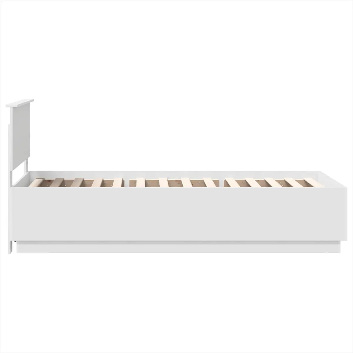 Bed Frame White 90 x 190 cm Wall-Mounted Headboard Modern Minimalist