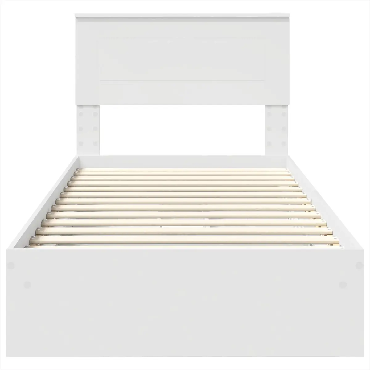 White Engineered Wood Storage Bed Frame 90 x 190 cm