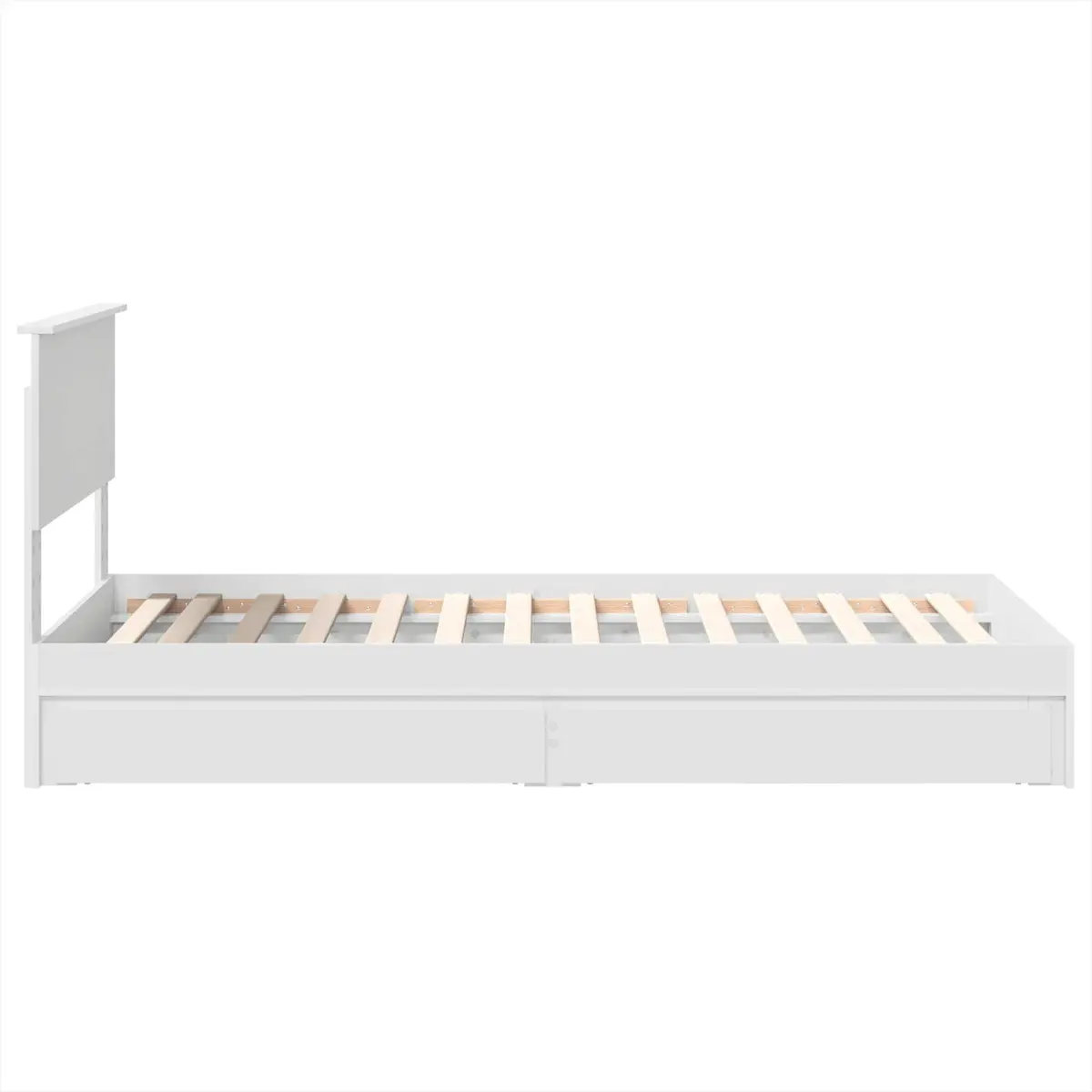 White Engineered Wood Storage Bed Frame 90 x 190 cm