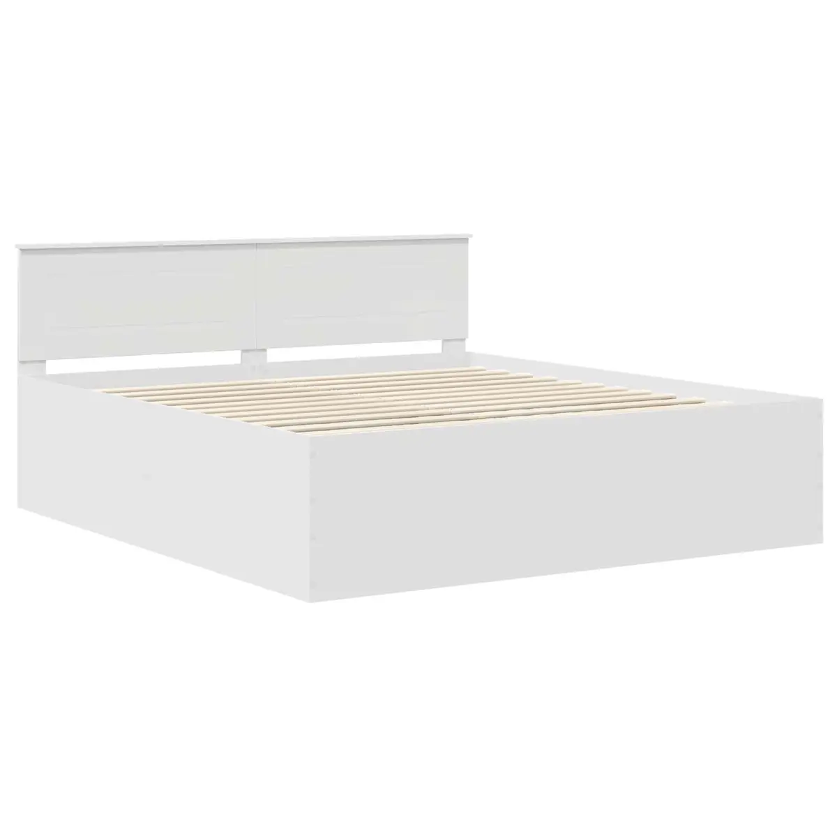 Bed Frame with Headboard White 180 x 200 cm Modern Bedroom Furniture Wood