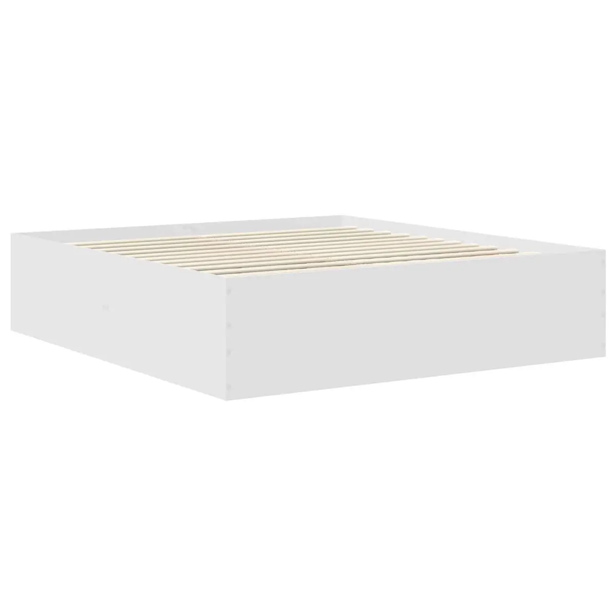Bed Frame with Headboard White 180 x 200 cm Modern Bedroom Furniture Wood