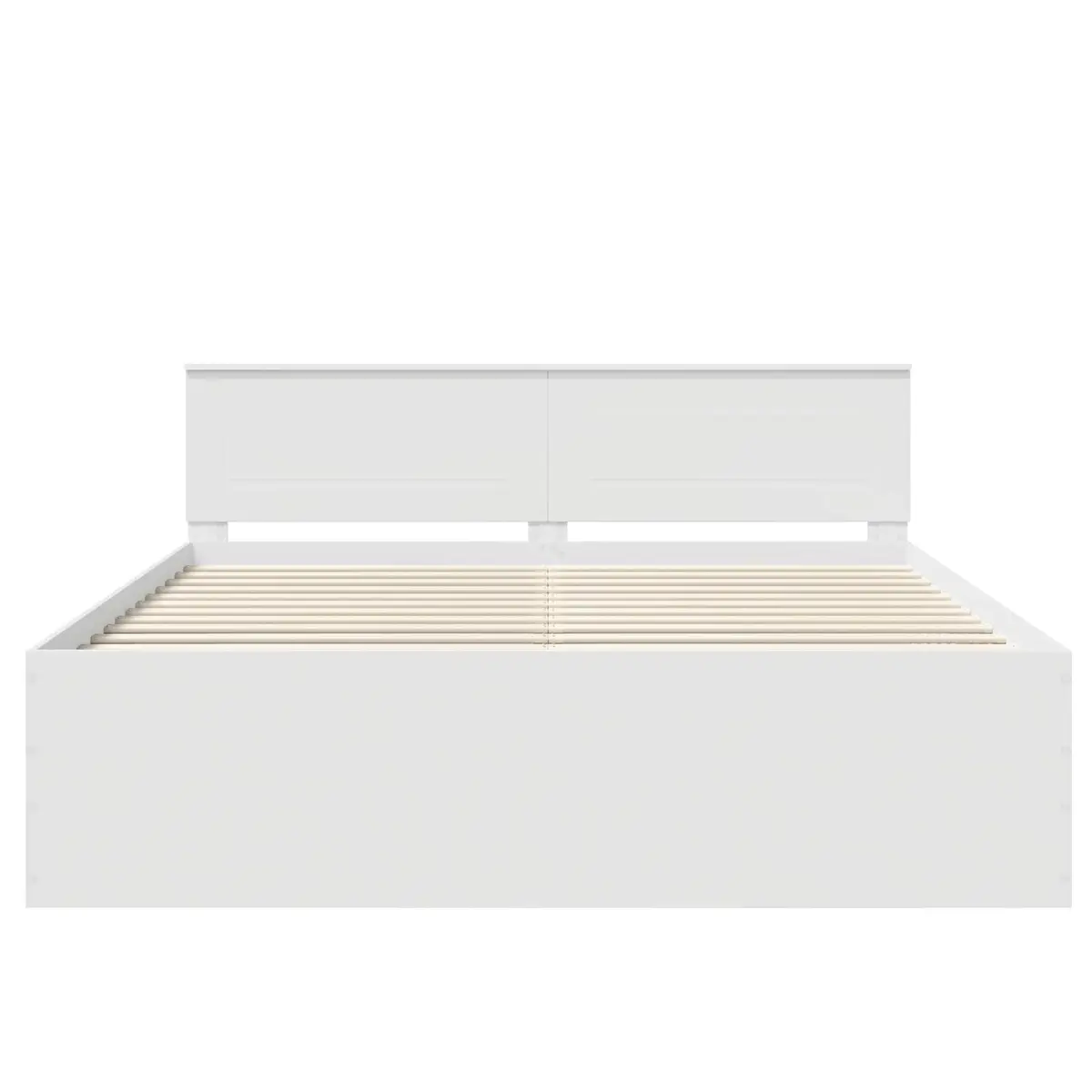 Bed Frame with Headboard White 180 x 200 cm Modern Bedroom Furniture Wood
