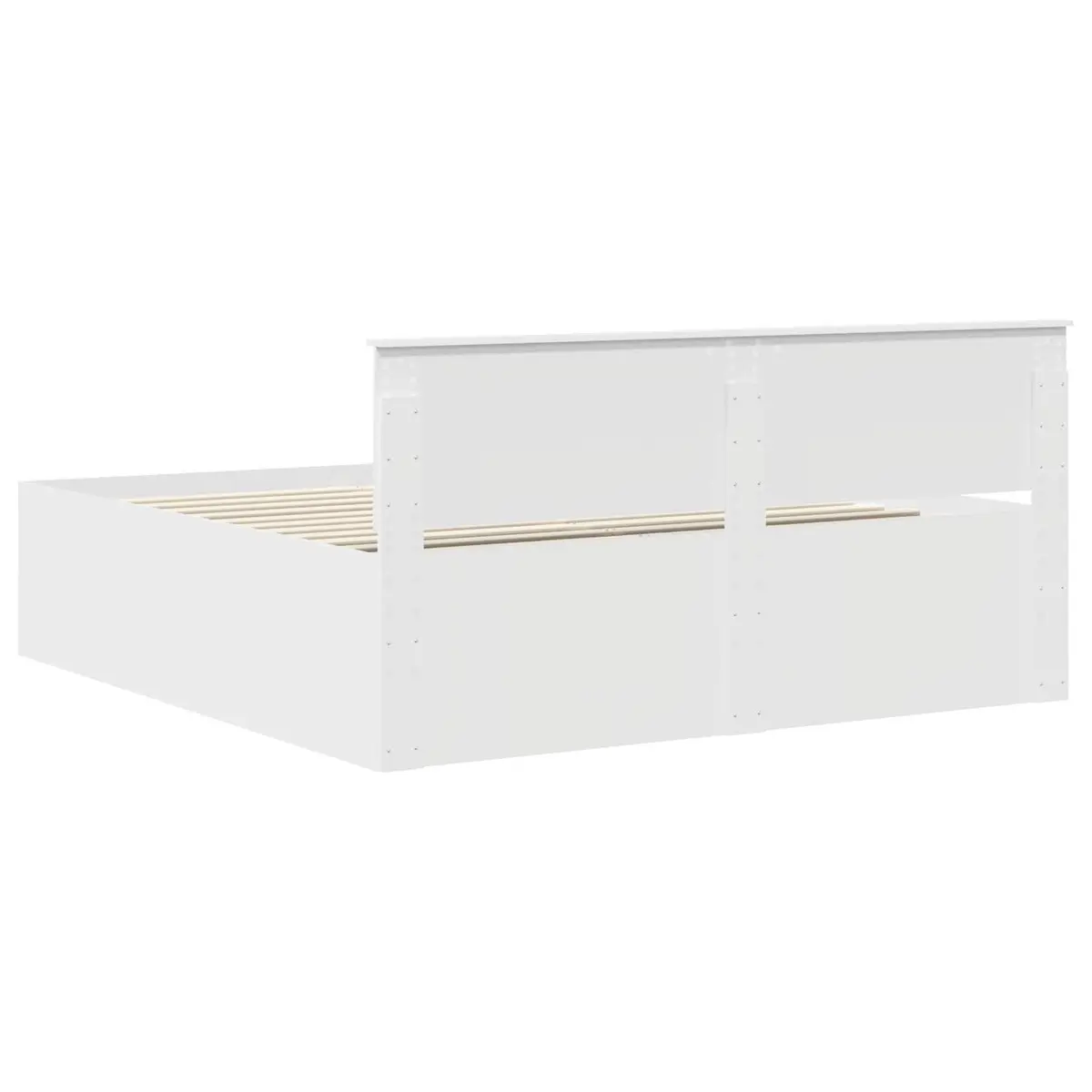 Bed Frame with Headboard White 180 x 200 cm Modern Bedroom Furniture Wood