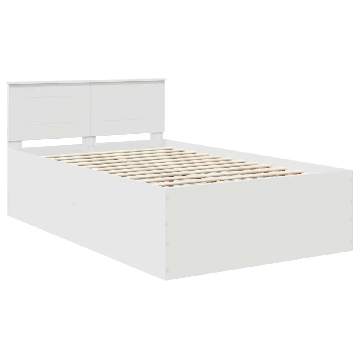 Bed Frame with Headboard White 135 x 190 cm Modern Bedroom Furniture