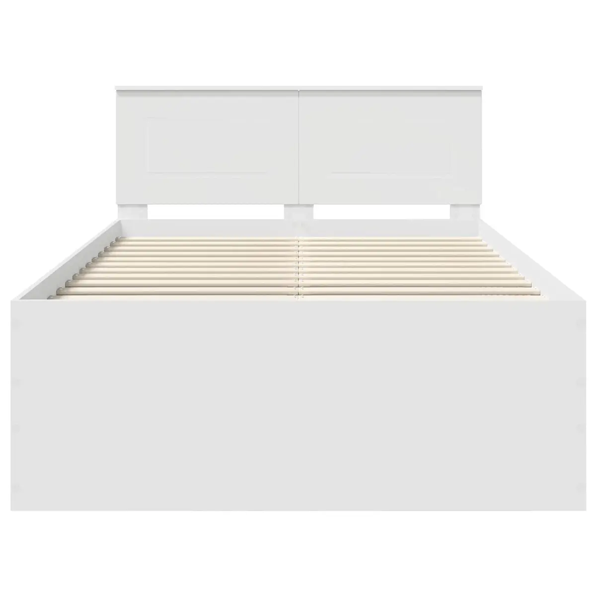 Bed Frame with Headboard White 135 x 190 cm Modern Bedroom Furniture