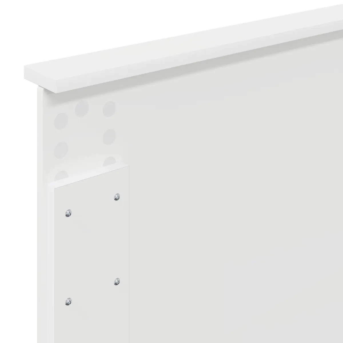 Bed Frame with Headboard White 90 x 190 cm Modern Platform Base Slatted