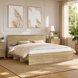 Compact Bed Frame 180 x 200 cm with Headboard—Perfect Fit!