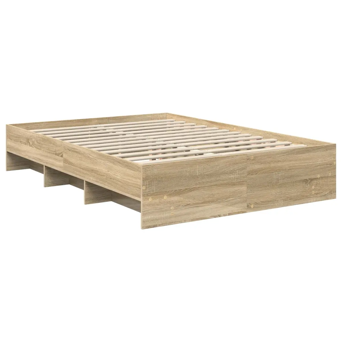 Bed Frame Brown 150 x 200 cm Modern Engineered Wood with Headboard