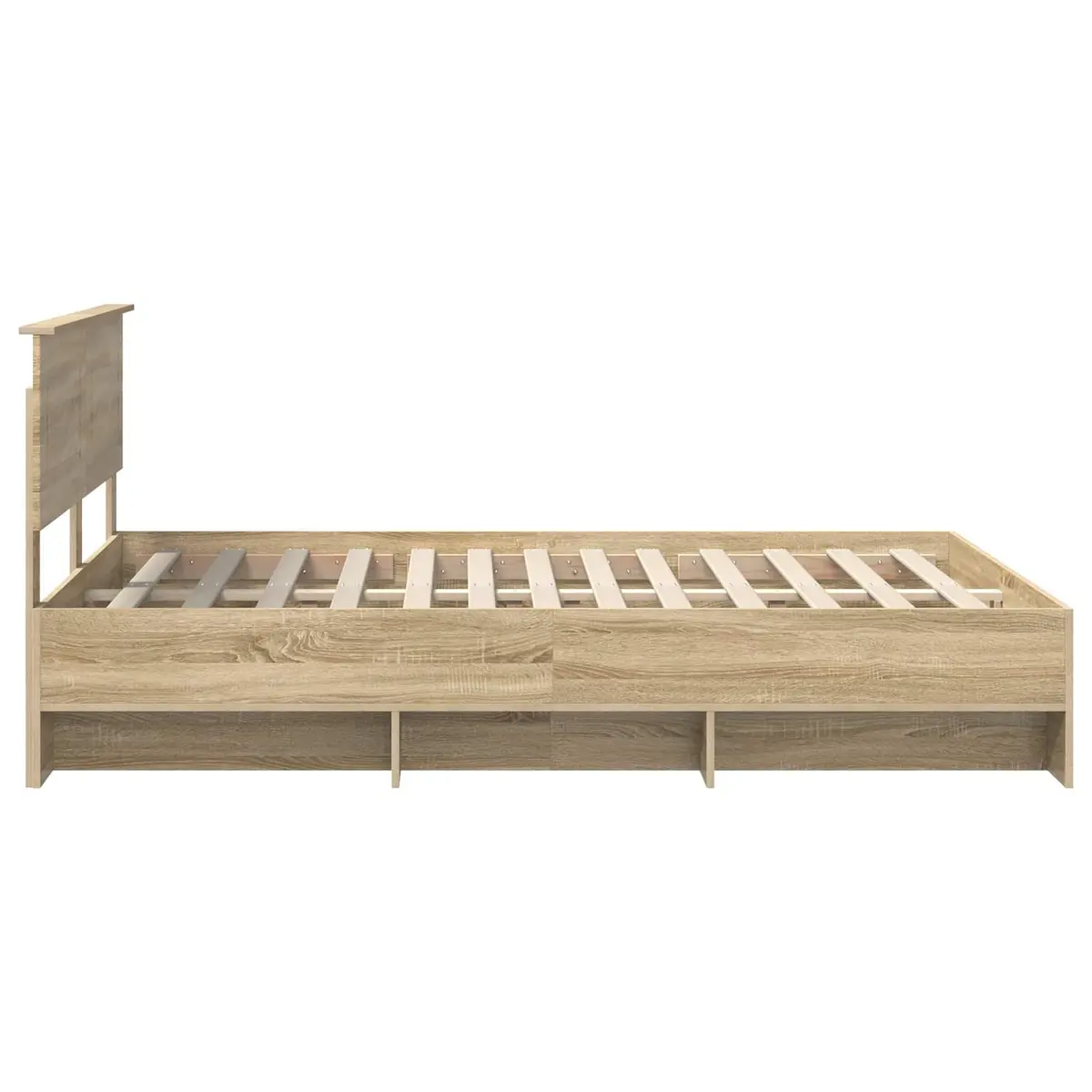 Bed Frame Brown 150 x 200 cm Modern Engineered Wood with Headboard