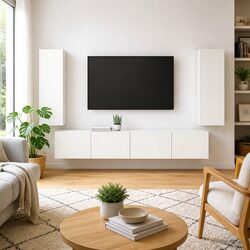 4-Piece Wall-Mounted TV Cabinet: Simple & Stylish