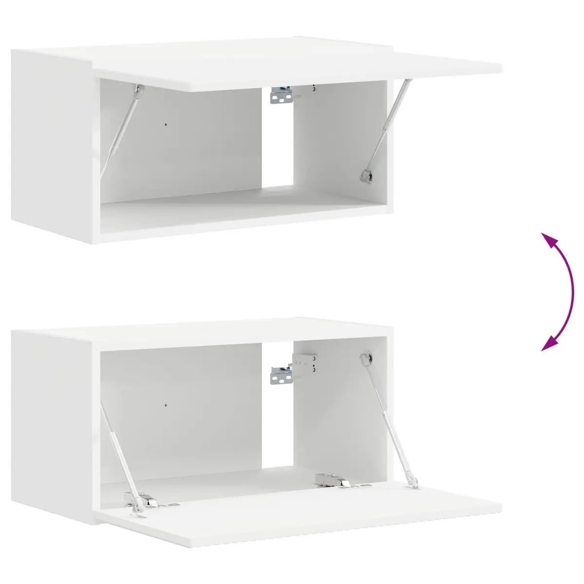TV Cabinet Set White 8 Pieces Engineered Wood Entertainment Storage Furniture