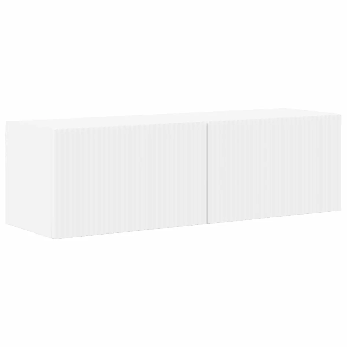 TV Cabinet White 8 Piece Wall Mounted Media Unit Storage for Living Room