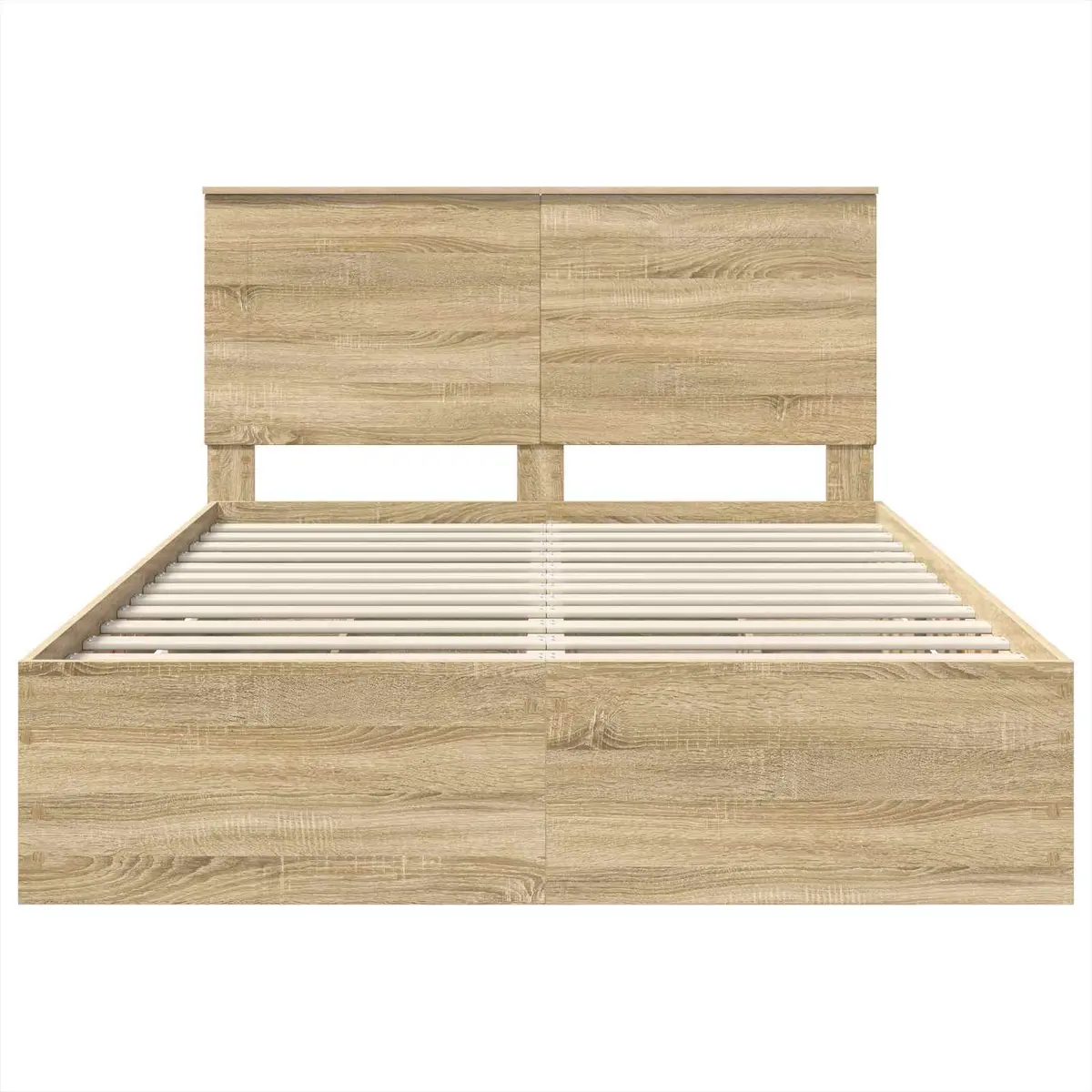 Bed Frame Brown 150 x 200 cm Engineered Wood with Storage Drawer