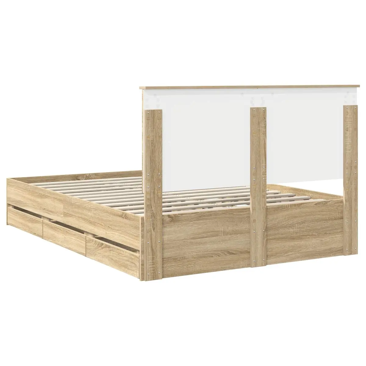 Bed Frame Brown 150 x 200 cm Engineered Wood with Storage Drawer