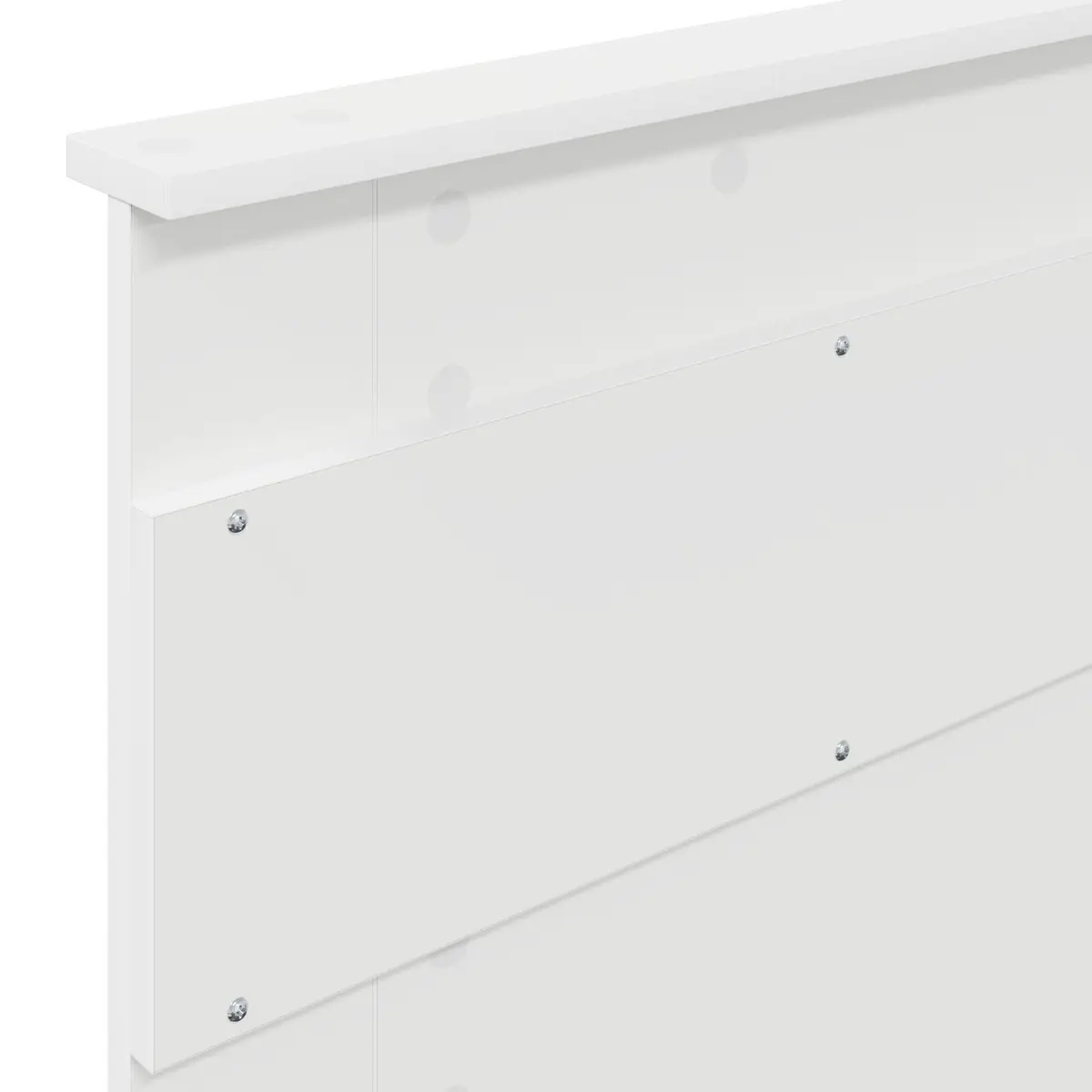 White Storage Bed Frame with Headboard 90 x 190 cm