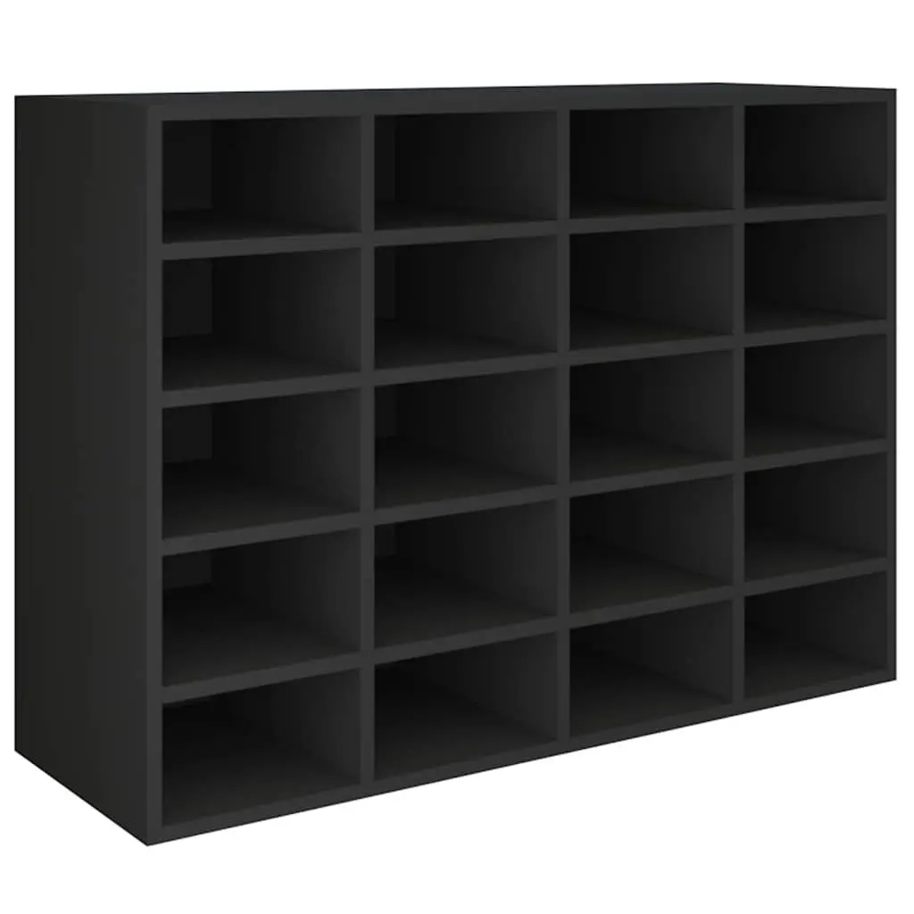 Shoe Rack Black 20 Compartments Wall Mount Organiser