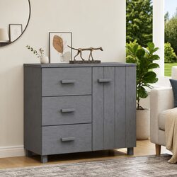 Solid Pinewood Sideboard with Grey Finish