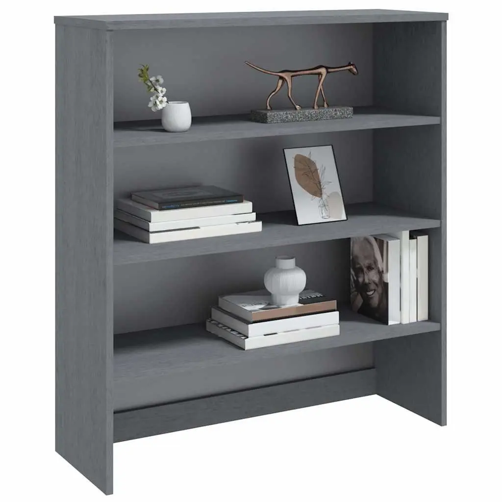 Highboard Top Dark Grey 90x30x100cm Solid Pine Wood Cabinet Topper