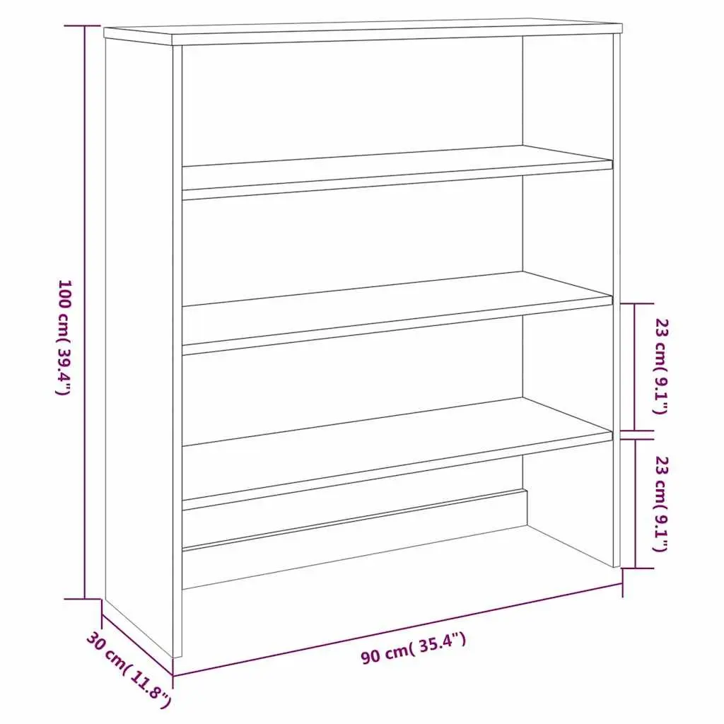 Highboard Top Dark Grey 90x30x100cm Solid Pine Wood Cabinet Topper