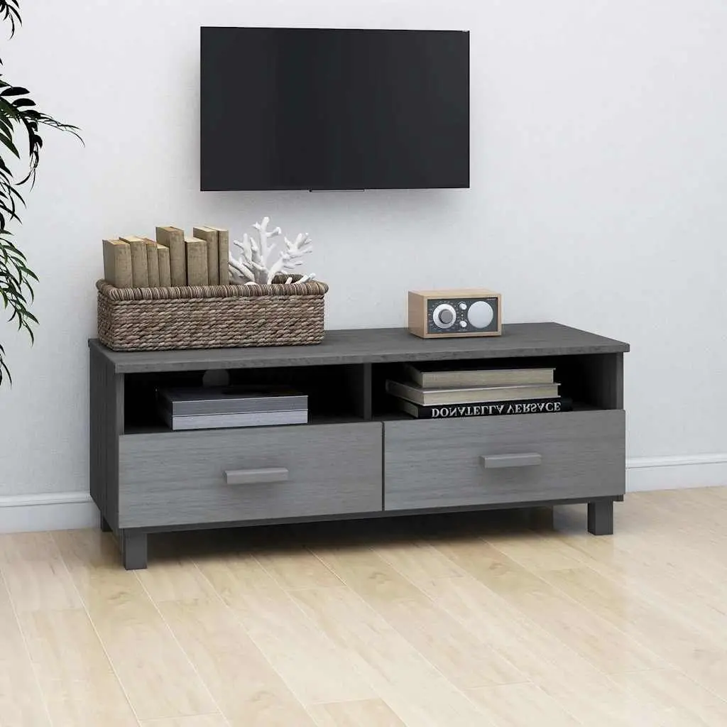 Grey Wooden TV Cabinet with Drawers