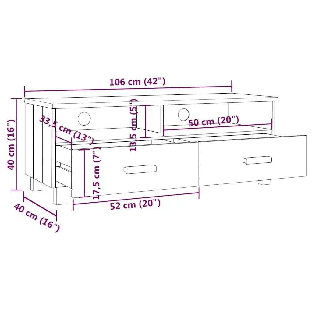 Grey Wooden TV Cabinet with Drawers