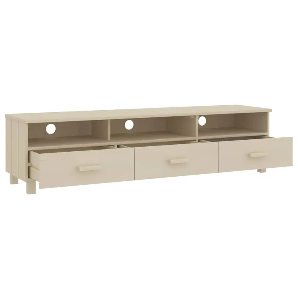Solid Wood Pine TV Cabinet with Ample Storage